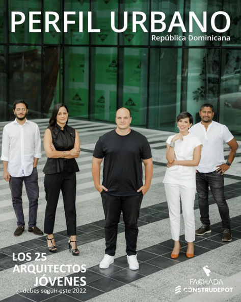 Portada de Perfil Urbano República Dominicana: Los 25 arquitectos jóvenes que debes seguir en 2022, con Juan Pablo Aparicio al centro